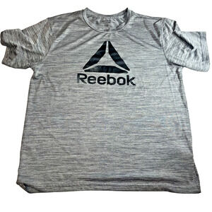Reebok T Shirt Men XL Gray Athletic Logo Training Tee